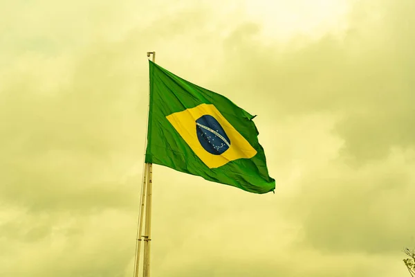 Бразильский Флаг Железном Столбе Национальный Символ Павильон Символ Федеративной Республики — стоковое фото