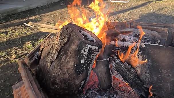 Пожар Полу Воздействием Пламя — стоковое видео