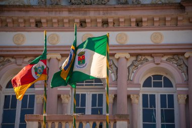 Flags of the City of Dom Pedrito, Brazil and the State of Rio Grande do Sul clipart