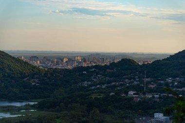 Santa Maria 'nın panoramik manzarası, Rio Grande do Sul, Br