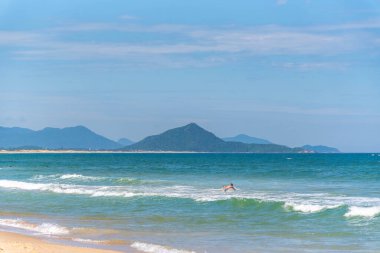 Brezilya 'nın Rio Grande do Sul eyaletindeki Osrio şehrinde rüzgar tarlası