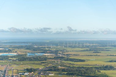 Brezilya 'nın Rio Grande do Sul eyaletindeki Osrio şehrinde rüzgar tarlası