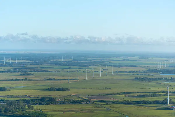 Brezilya 'nın Rio Grande do Sul eyaletindeki Osrio şehrinde rüzgar tarlası