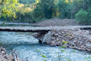 Stone stream in Tres Barras district Santa Maria RS Brazil.. clipart