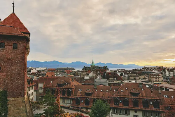 Roof Top View Lausanne City Canton Vaud Switzerland — Stock Photo, Image