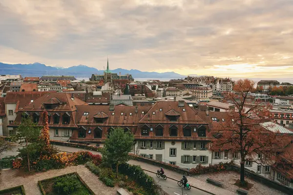 Roof Top View Lausanne City Canton Vaud Switzerland — Stock Photo, Image