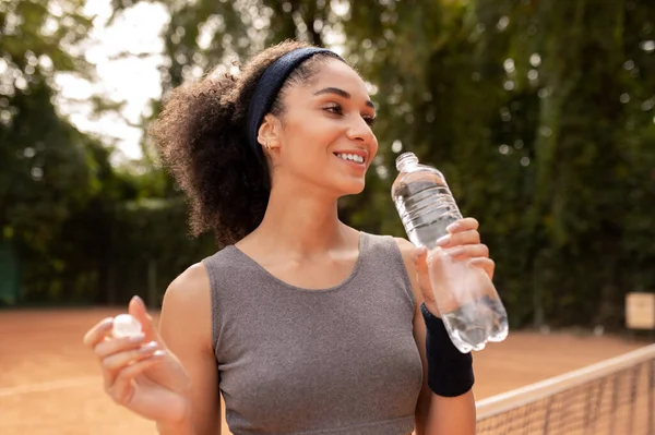 Water Balance Cute Young Girl Feeling Thirsty Workout — Stock Photo, Image