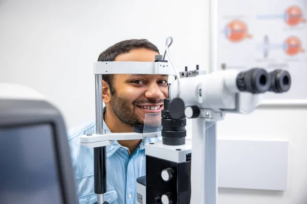Ophtalmology Young Man Having Examination Ophtalmological Clinic — Photo