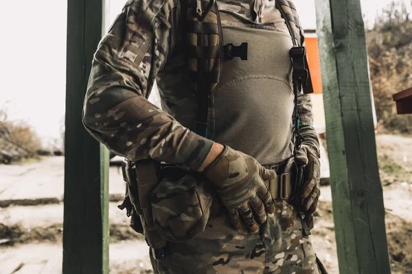 Soldier Close Person Military Uniform — Stok fotoğraf
