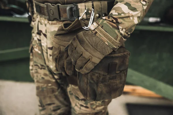 Soldier Close Man Military Uniform — Stok fotoğraf