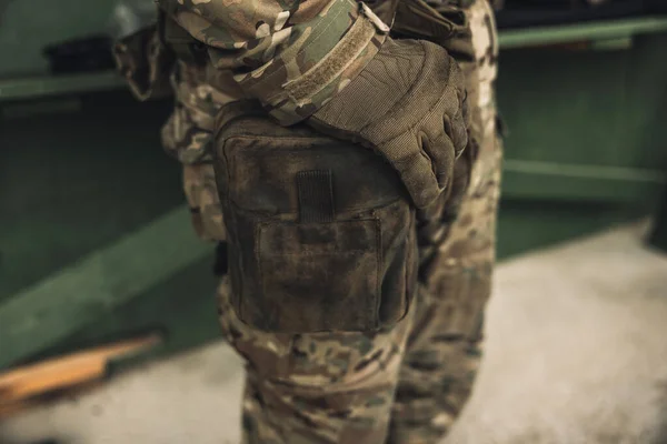 Soldier Close Man Military Uniform — Stok fotoğraf