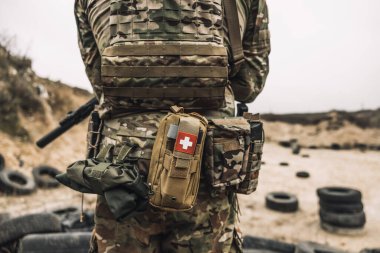 Soldier. Backside picture of a soldier in camouflage