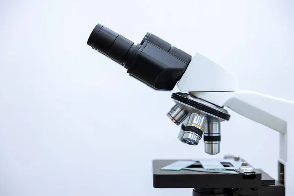 Image Microscope Chemistry Pharmaceutical Instrument Microbiology Magnifying Tool Copy Space — Stock Photo, Image