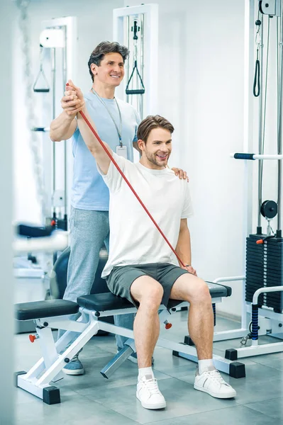 Physical Therapy Young Man Having Physical Therapy Session Doctor — Stock Photo, Image