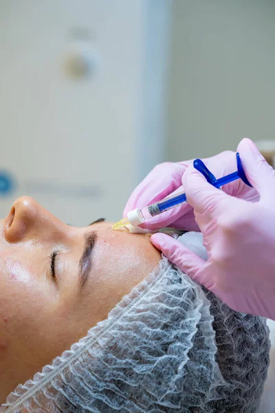 Inyecciones Faciales Mujeres Con Problemas Piel Tratamiento Belleza Clínica Cosmetología — Foto de Stock