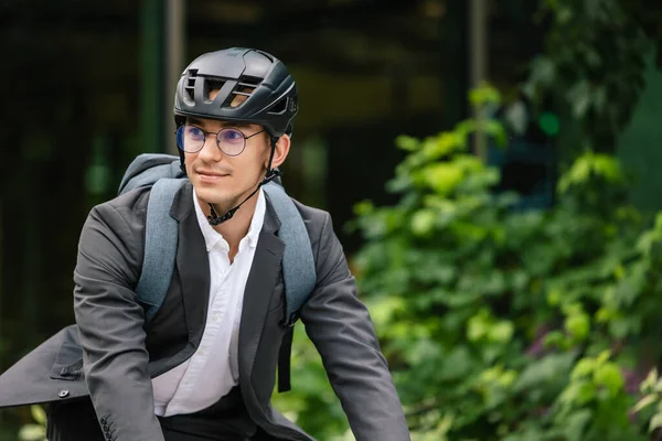 Way Office Young Manager Commuting Office Bike — Stock Photo, Image