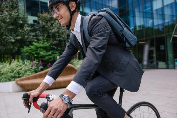 Eco Transport Young Manager Commuting Office Bike — Stock Photo, Image