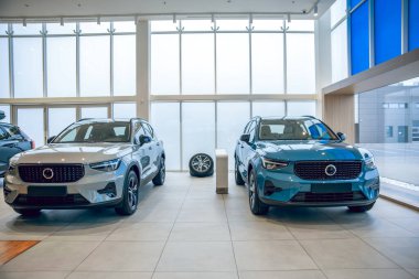 Kontrol ve sorun teşhisi için araba servisinde yeni otomobiller