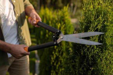 Kuru erikli bir adam. Bahçesinde kuru erik olan bir adamın resmini çek.