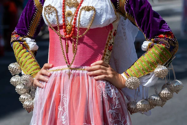 Нуоро Сардинія Італія Серпня 2023 Року Парад Традиційних Костюмів Сардинії — стокове фото