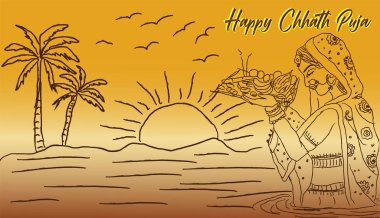 Happy Chhath Pooja! May this festival bring you joy, prosperity, and blessings from the Sun God clipart