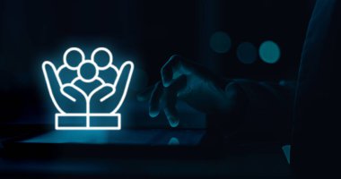 Toplum desteği ve bakımının dijital temsili.