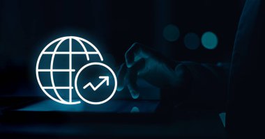 Global Dijital Büyüme A Hand Teknolojiyle Etkileşim