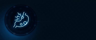 Mide Ağrısının Neon Temsili Tıbbi İllüzyon