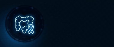 Neon Colon Kanser Farkındalığı Tıbbi İllüstrasyon