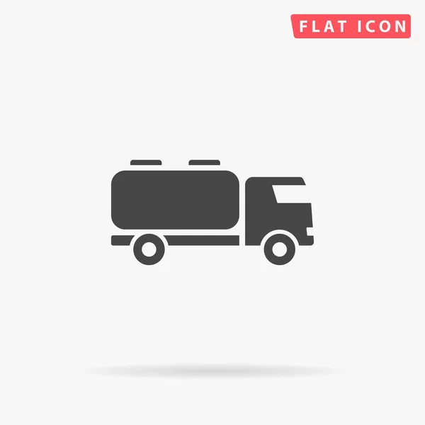 Camion Citerne Icône Vectorielle Plate Illustrations Style Dessinées Main — Image vectorielle