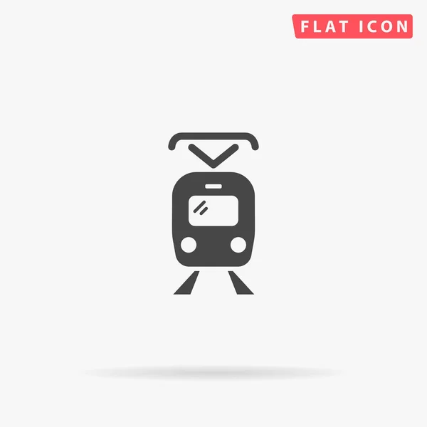 Tram Flat Vector Icon Hand Drawn Style Design Illustrations — Stock Vector