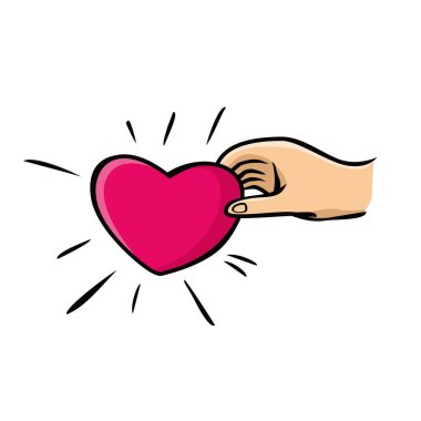 bağış ikonu tasarımı illüstrasyonu. El ele tutuşan kırmızı kalp işareti ve sembolü. hayır vektörü illüstrasyonu.