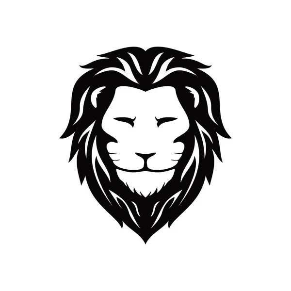 Wzór Szablonu Głowy Lwa Znak Symbol Dzikiego Zwierzęcia — Wektor stockowy