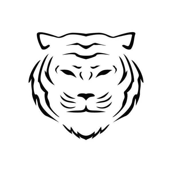 Tête Tigre Silhouette Design Animal Sauvage Modèle Logo Signe Symbole — Image vectorielle