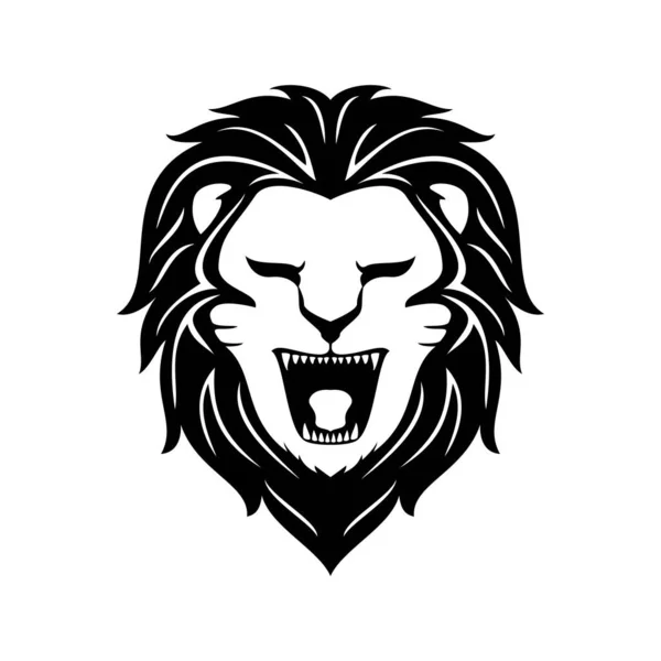 Leão Cabeça Silhueta Logotipo Modelo Design Signo Animal Selvagem Símbolo —  Vetores de Stock