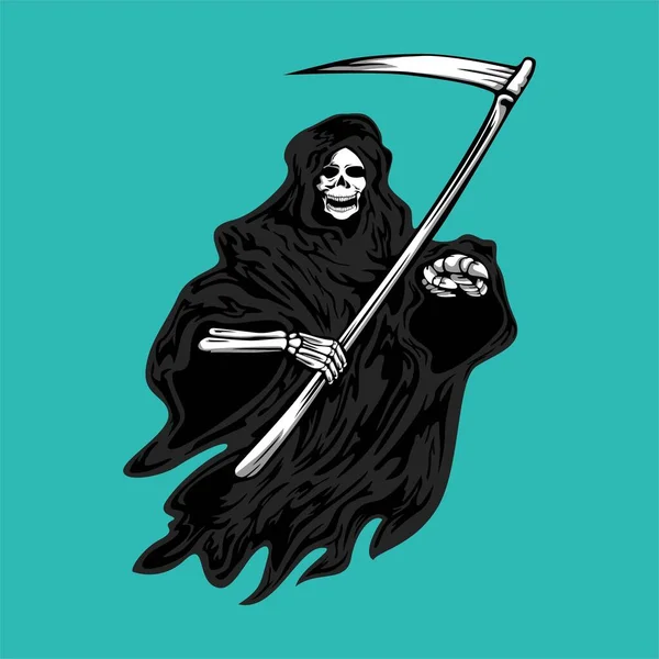 Мрачный Жнец Дизайн Векторной Иллюстрации Знак Символ Монстра Смерти — стоковый вектор