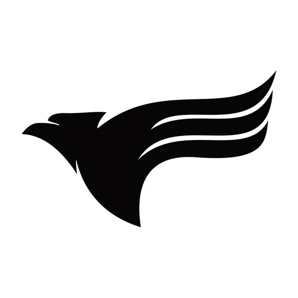 Plantilla Diseño Logotipo Silueta Águila Halcón Icono Pájaro Signo Símbolo — Archivo Imágenes Vectoriales