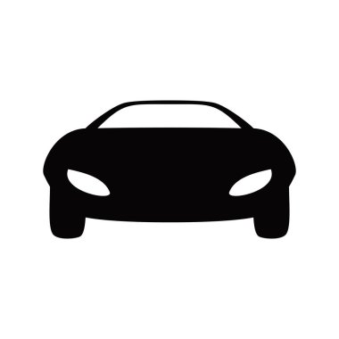 Düz araba ikonu tasarımı. Lüks araç tabelası ve sembolü. otomotiv vektör illüstrasyonu