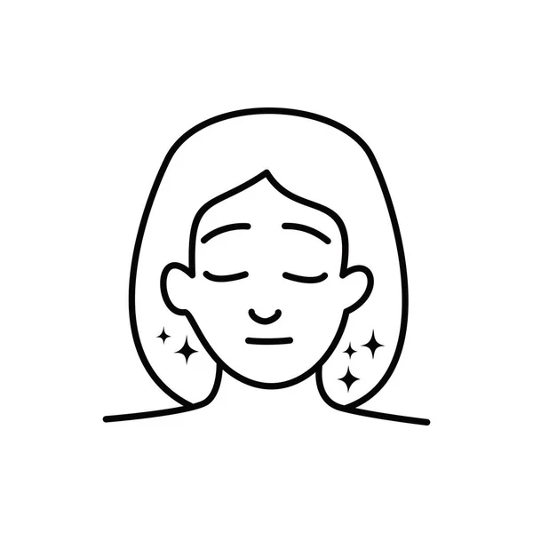 Femme Icône Soins Peau Design Ligne Signe Symbole Peau Saine — Image vectorielle