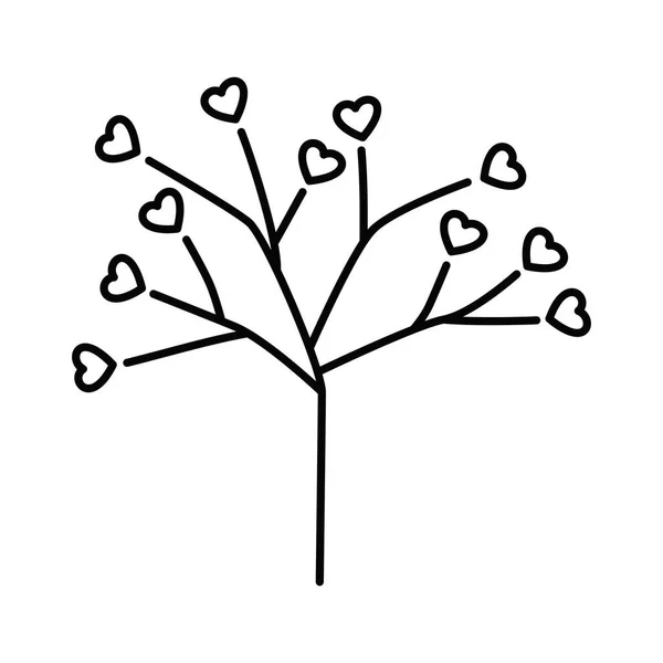 Dessin Icône Arbre Coeur Signe Symbole Nature — Image vectorielle