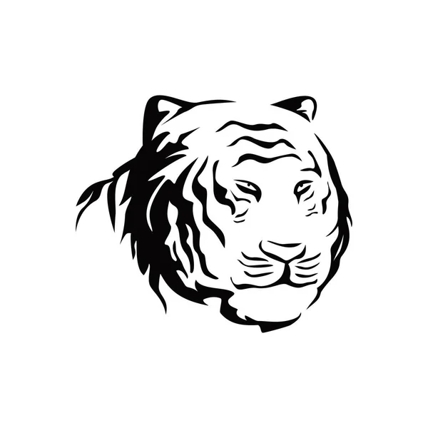 Tête Tigre Silhouette Design Signe Symbole Animal Sauvage — Image vectorielle