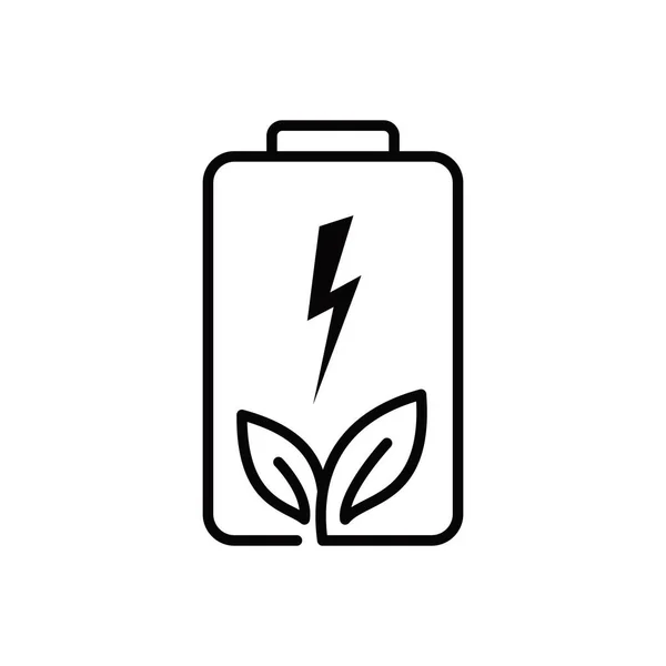 Diseño Icono Batería Ecológica Signo Símbolo Energía Renovable Ilustración Vector — Archivo Imágenes Vectoriales