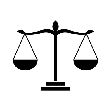 Ölçek simgesi tasarımı illüstrasyonu. Kanun ve sembol eşitliği. adreslerin logo şablonu.