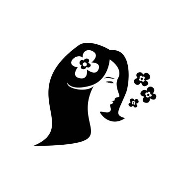 beauty girl head logo template. natural spa sign and symbol.