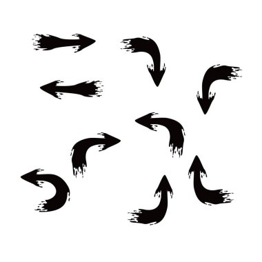 grunge arrow vector design. pointer shape sign and symbol.