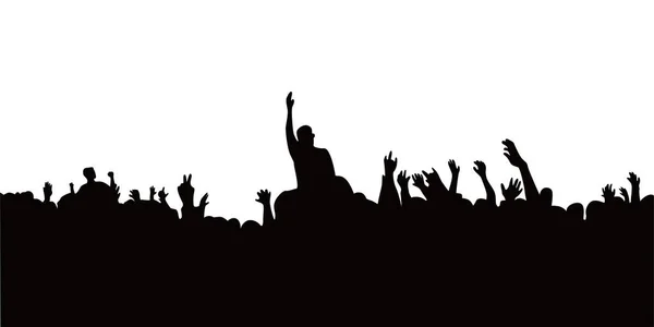 audience concert silhouette. people crowd in festival icon, sign and symbol.