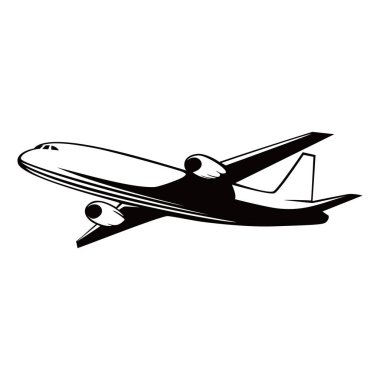 airplane silhouette design. airplane icon, sign and symbol. air transportation vector illustration.