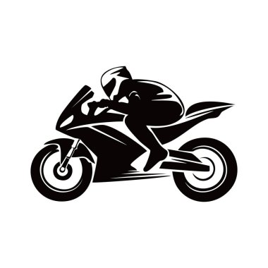 motorcycle silhouette design. fast biker sign and symbol. sport motorbike illustration.
