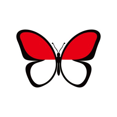 indonesia flag butterfly design. national world flag insect.