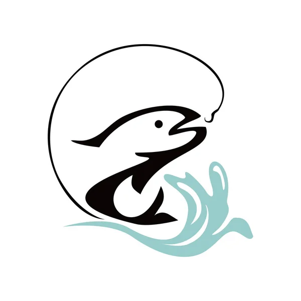 Шаблон Логотипу Риби Значок Морської Їжі Знак Символ Ідеальне Використання — стоковий вектор